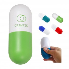 Logo Branded Soft Capsule Shape Stress Ball/Reliever