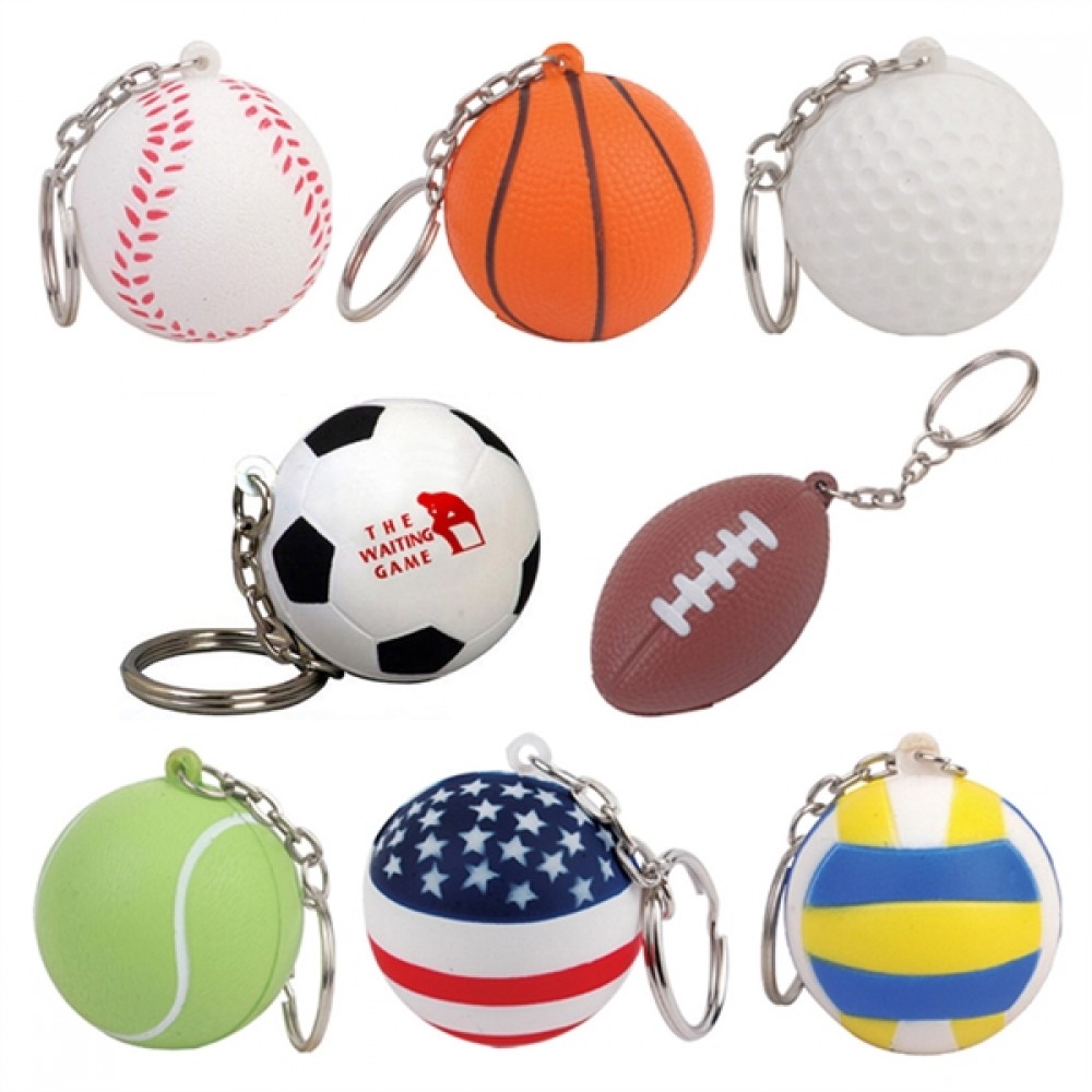 Various Stress Reliever Ball Key Chains with Logo