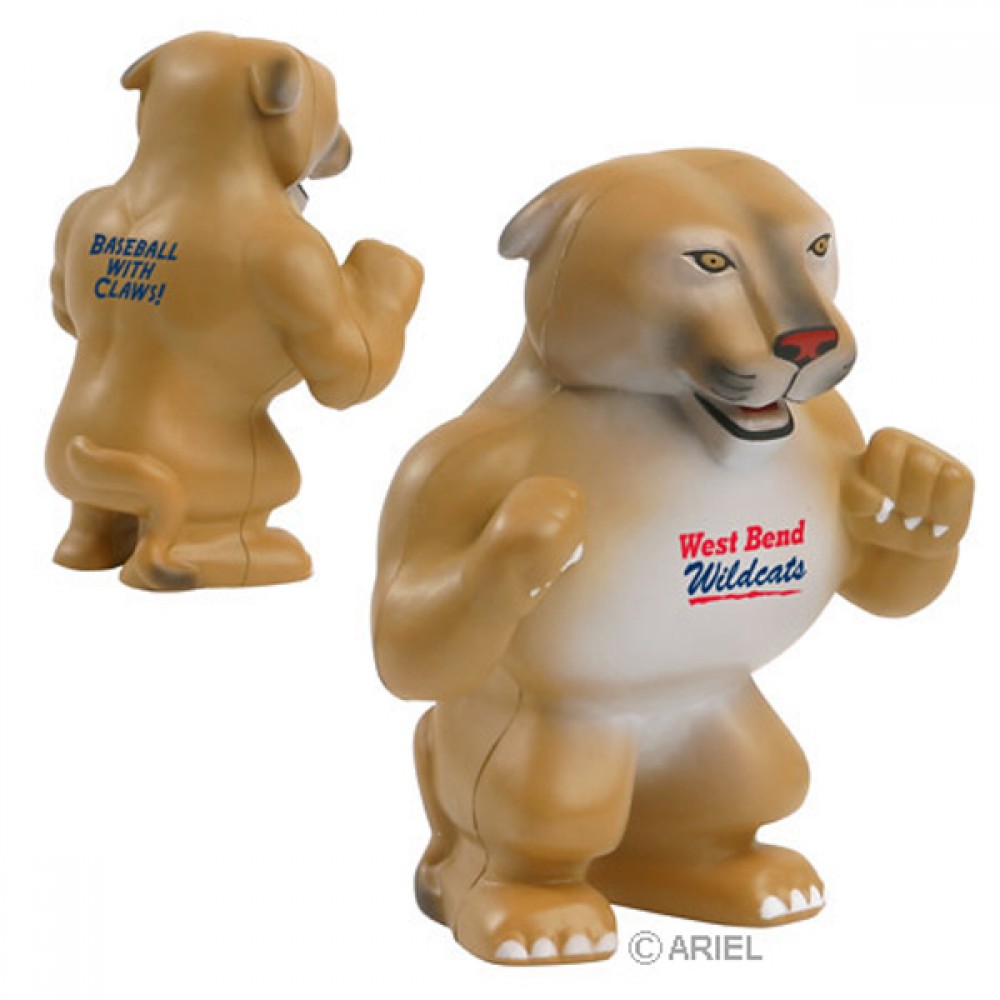 Wildcat-Cougar Mascot Stress Reliever with Logo Wildcat-Cougar Mascot Stress Reliever with Logo