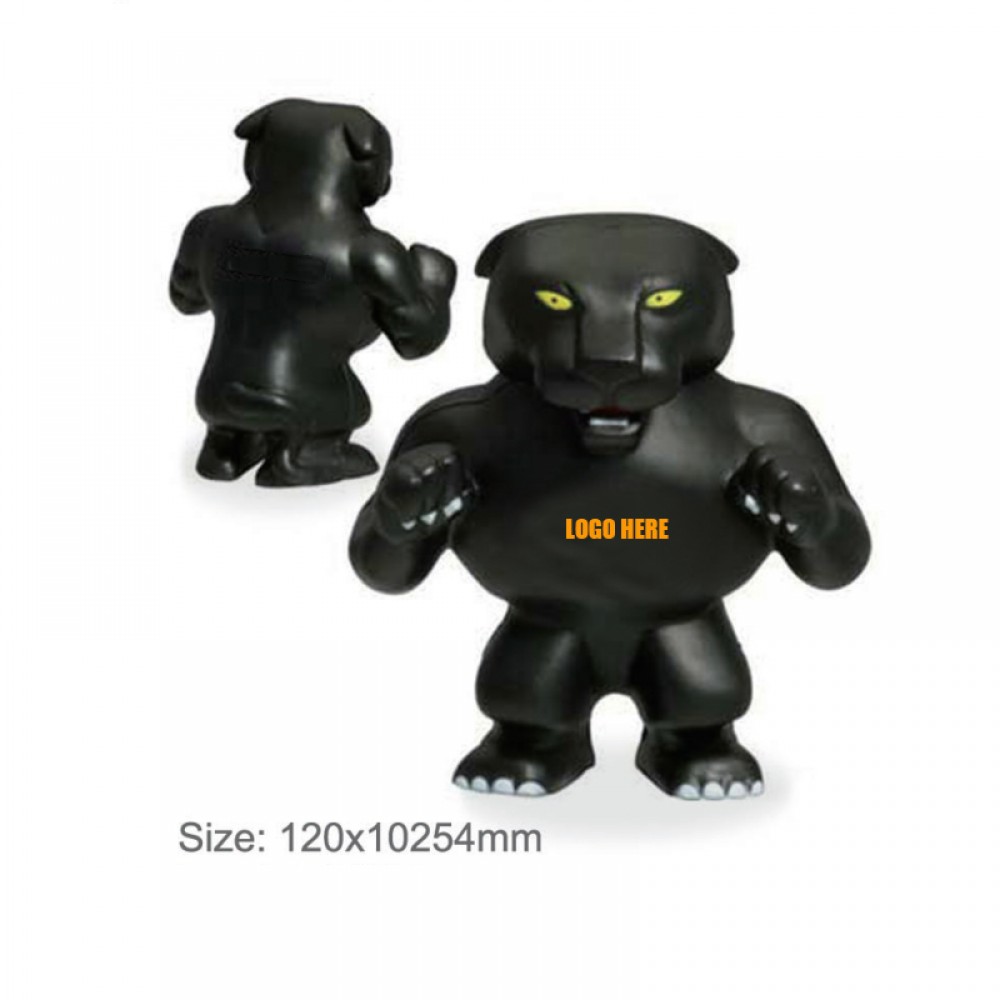 Black Panther Shaped Stress Reliever with Logo