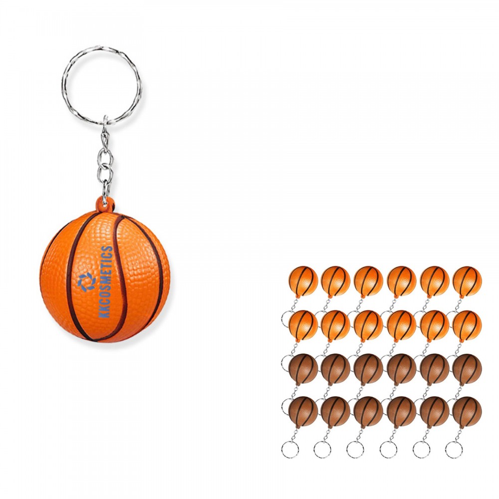 Basketball Stress Reliever Key Chain with Logo