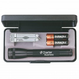Logo Branded AA Mini Maglite Flashlight w/Leatherman Micra Tool