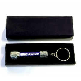 Customized 5 LED Metal Flashlight with Swivel Keychain and Gift Case