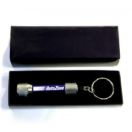 5 LED Metal Flashlight with Swivel Keychain and Gift Case with Logo