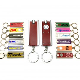 Mini Flash Light w/Super Bright LED & Swivel Key Chain (Burgundy Red) with Logo