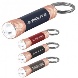 Promotional Chroma Softy Rose Gold Classic - LED Flashlight with Keyring
