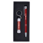 Customized Tres-Chic/Chroma - Laser Engraved Metal Pen & Flashlight Gift Set