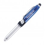 Promotional Vivano Tech 4-in-1 Pen, Stylus, LED Flashlight, Phone Stand - Laser Engraved - Metal Pen