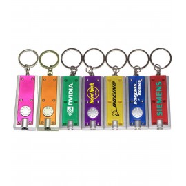 Slim Rectangular Flashlight w/Swivel Key Chain with Logo