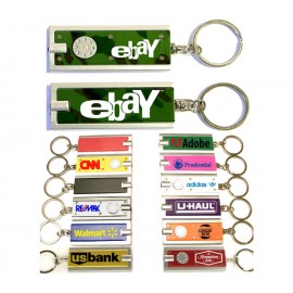 Mini Flash Light w/Super Bright LED & Swivel Key Chain (Green Camouflage) with Logo
