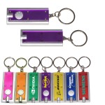 Promotional Slim Rectangular Flashlight w/Swivel Key Chain (Translucent Purple)