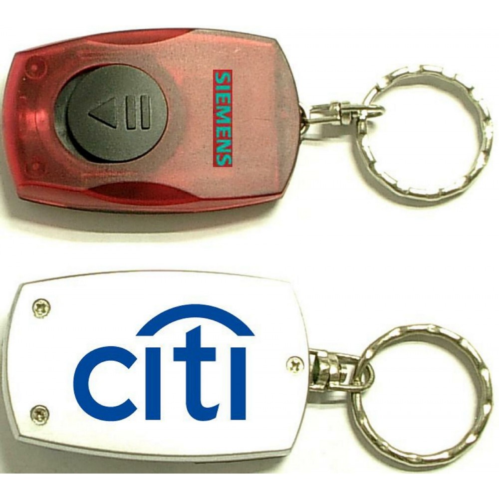 Logo Branded Rectangular LED Flashlight Key Chain with On/ Off Switch Logo Branded Rectangular LED Flashlight Key Chain with On/ Off Switch