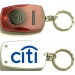 Logo Branded Rectangular LED Flashlight Key Chain with On/ Off Switch