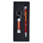 Custom Tres-Chic & Chroma - Full Color - Full Color Metal Pen & Flashlight Gift Set