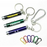 Customized Dual Laser Pointer/ Super Bright LED Light with Keychain and Carabiner
