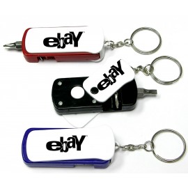 Promotional Screwdriver Tool Set with LED Flashlight and Key Chain