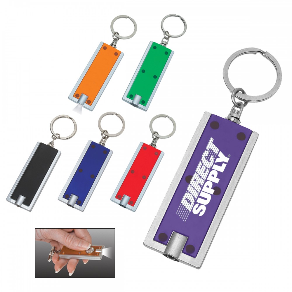 Logo Branded Rectangular LED Key Chain