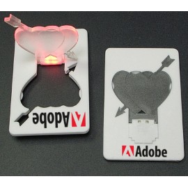 Credit Card Size Heart Shape LED Flashlight with Logo