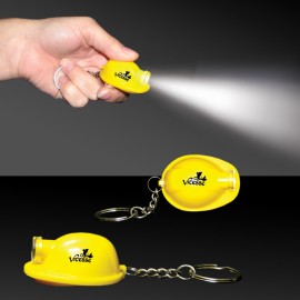 2" Yellow Safety Helmet Flashlight Keychain with Logo