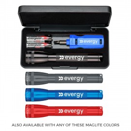 "AA Mini Maglite With Picquic Pic Screwdriver with Logo