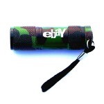 Green Camouflage Aluminum 9 LED Flashlight with Batteries with Logo