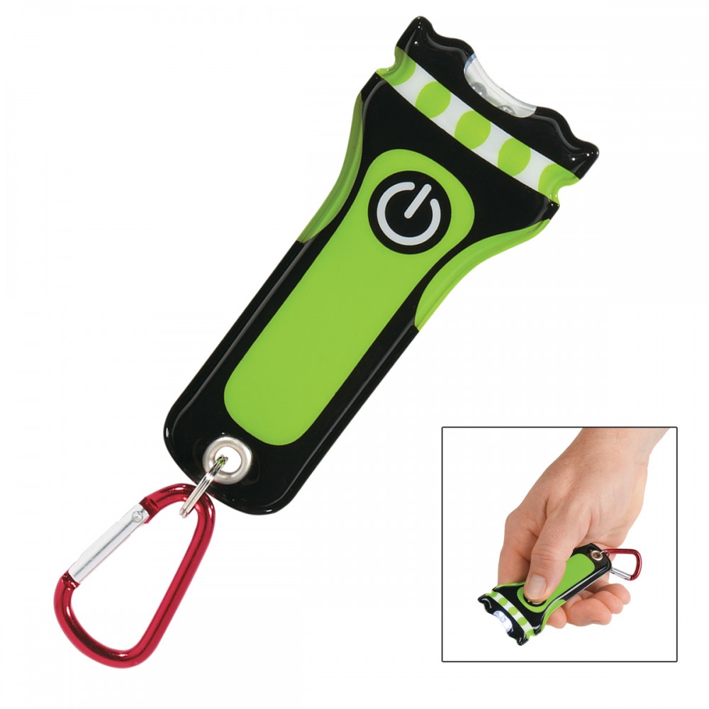Personalized Custom Shape PVC 2-LED Light With Carabiner