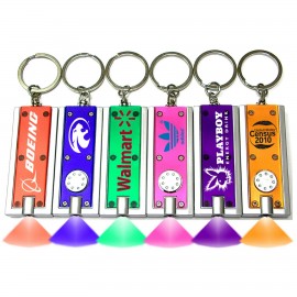 Personalized Slim Rectangular Flash Light w/Colorful Light