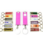 Personalized Mini Flash Light w/Super Bright LED & Swivel Key Chain (Pink)