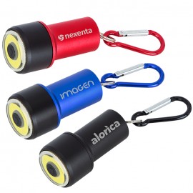 Mini COB Flashlight with Carabiner with Logo  Mini COB Flashlight with Carabiner with Logo