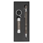 Ellipse & Chroma Softy - Laser Engraved - Metal Pen & Flashlight Gift Set with Logo