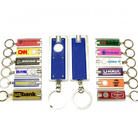 Mini Flash Light w/Super Bright LED & Swivel Key Chain (Blue) with Logo