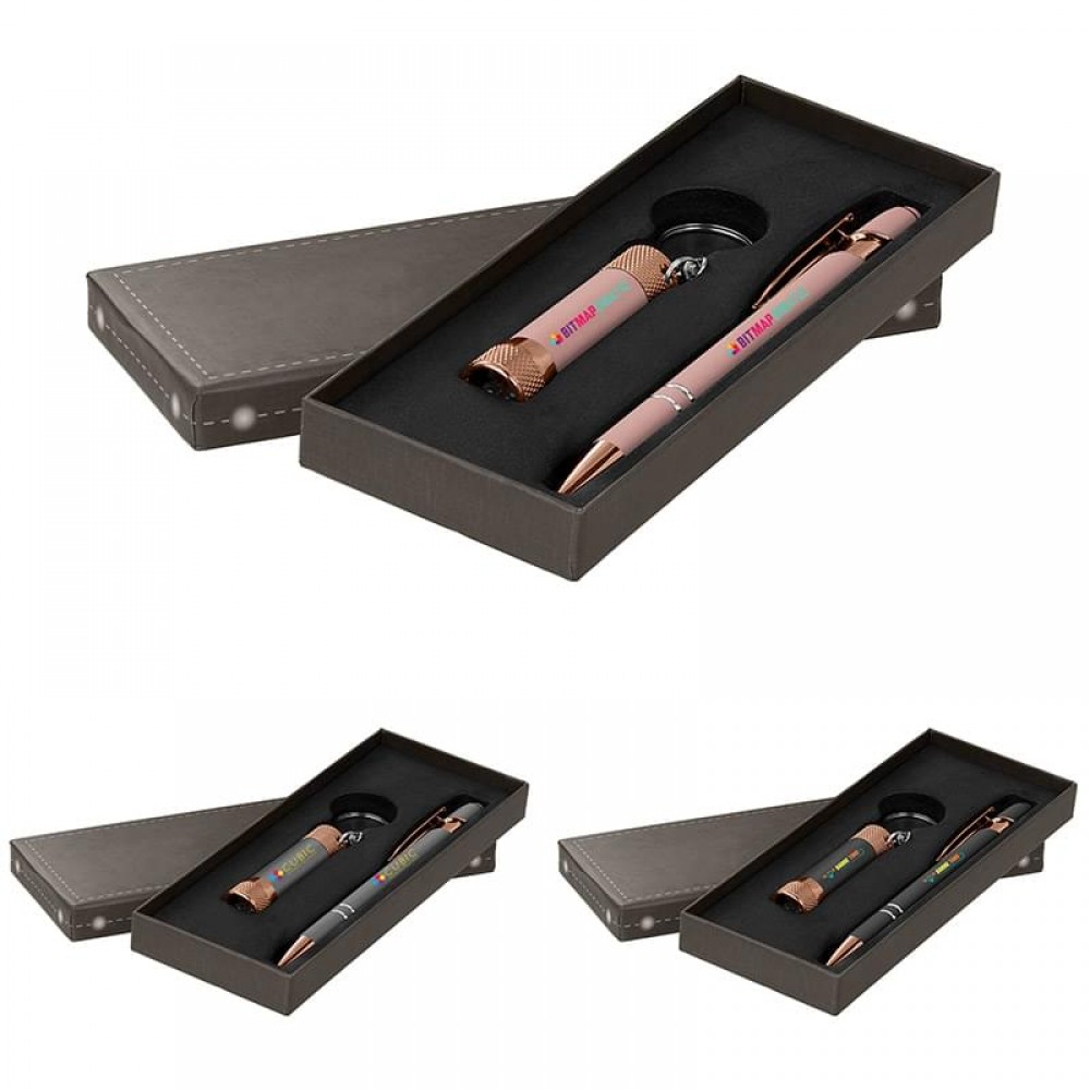 Personalized Ellipse & Chroma Softy Rose Gold Metallic Gift Set- ColorJet Personalized Ellipse & Chroma Softy Rose Gold Metallic Gift Set- ColorJet