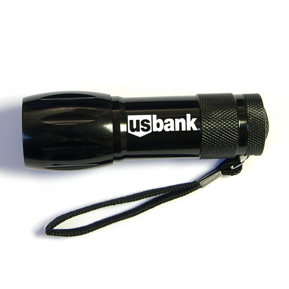 Aluminum 9 LED Flashlight with Batteries with Logo