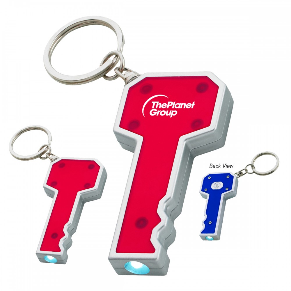 Key Shape LED Key Chain with Logo