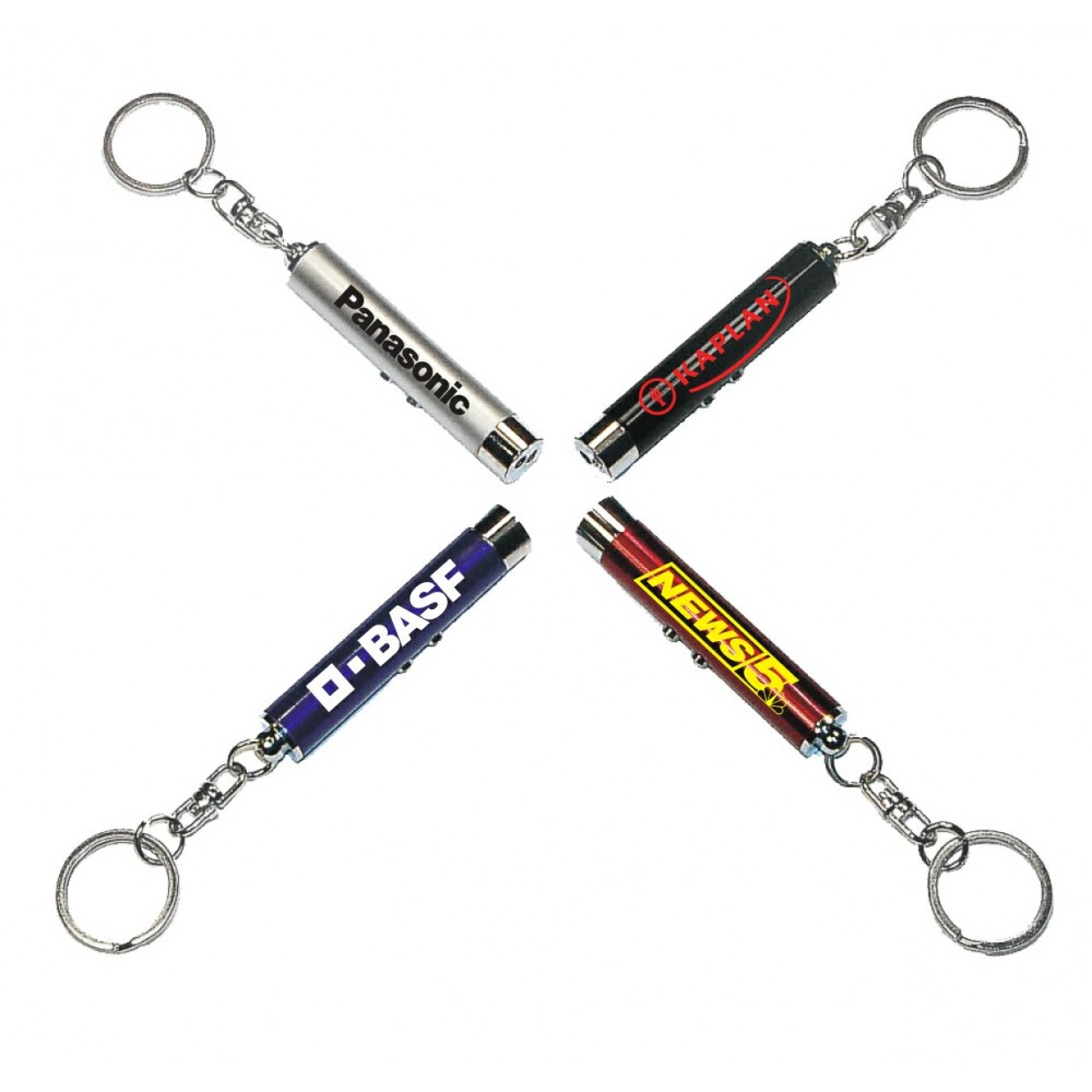 Custom 2-In-1 Laser Pointer LED Flashlight Key Chain (Large Quantities) Custom 2-In-1 Laser Pointer LED Flashlight Key Chain (Large Quantities)