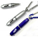 Custom Printed Ballpoint Pen with Flashlight and Carabiner