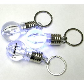 Light Bulb Shape Flashlight with Swivel Keychain with Logo