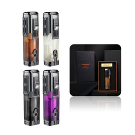 Logo Branded Triple Jet Flame Cigar Torch Lighter  Logo Branded Triple Jet Flame Cigar Torch Lighter