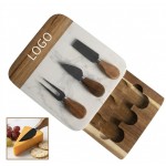 Marble And Acacia Wood Culinary Display Kit With Cutlery with Logo