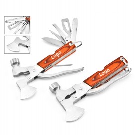 Logo Branded Multifunction Camping Gear Multitool Survival Kits with Wooden Handle
