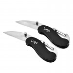 Stainless Steel Folding Pocket Knife and Carabiner with Logo
