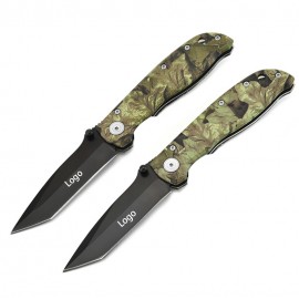 Camouflage Stainless Steel Folding Pocket Knife with Logo