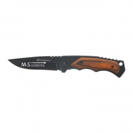 Smith & Wesson Wood Handle Folder with Logo