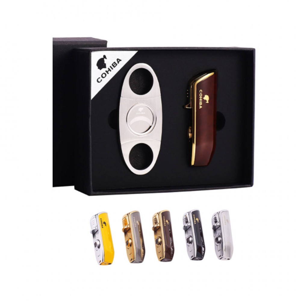 Custom Engraved Gift Box Cigar Cutter With Lighter Custom Engraved Gift Box Cigar Cutter With Lighter