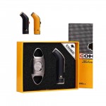 Straight Fire Lighter And Cigar Cutter Set Logo Branded