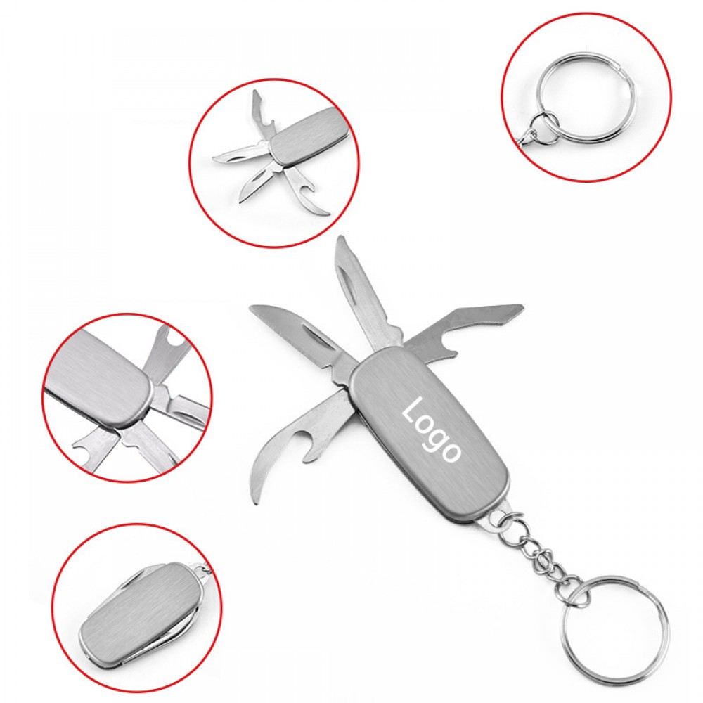 Stainless Steel Key Chain Pocket Knife with Logo