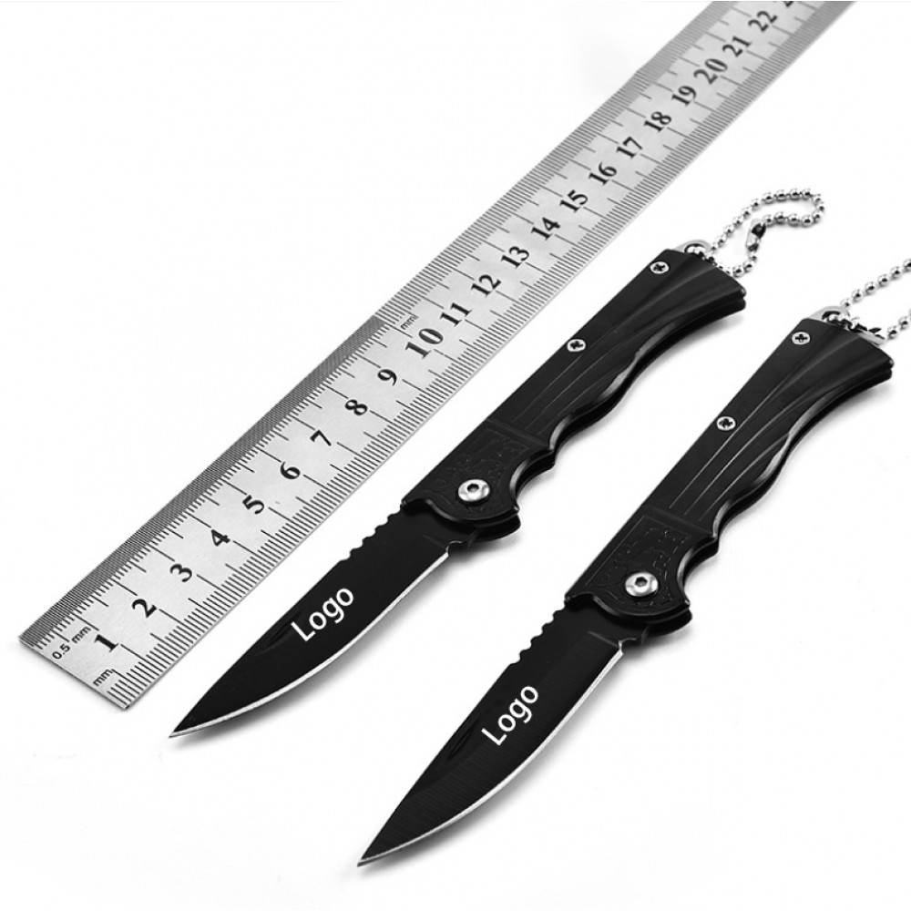 Custom Stainless Steel Folding Pocket Knife with Key Chain