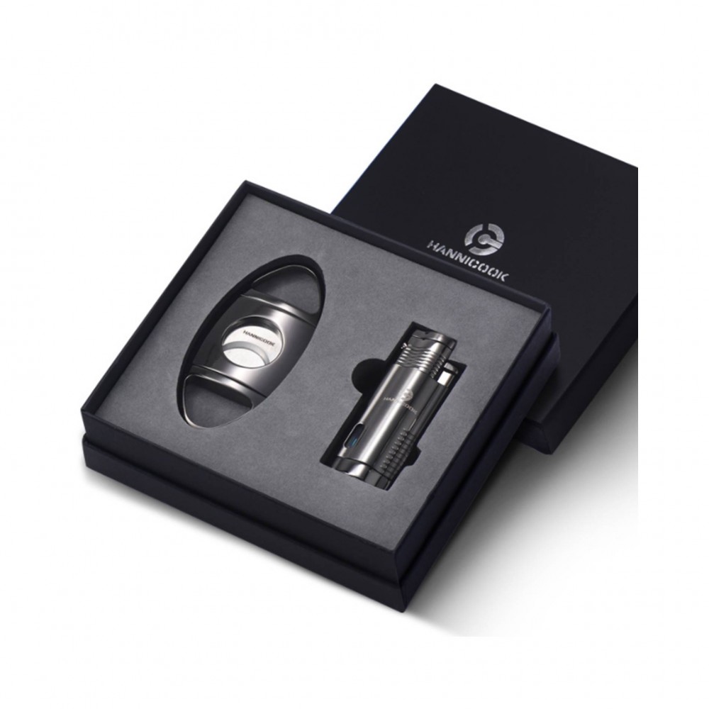 Creative Portable Cigar Lighter Cutter Set Custom Imprinted Creative Portable Cigar Lighter Cutter Set Custom Imprinted