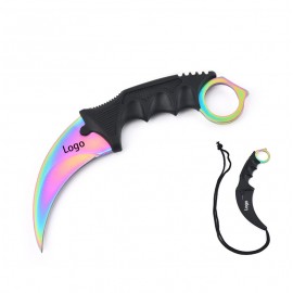 Logo Branded Stainless Steel Karambit Fixed Blade Knife  Logo Branded Stainless Steel Karambit Fixed Blade Knife