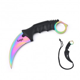 Logo Branded Stainless Steel Karambit Fixed Blade Knife